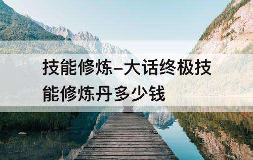 技能修炼-大话终极技能修炼丹多少钱