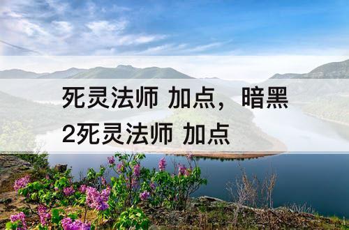 死灵法师 加点，暗黑2死灵法师 加点