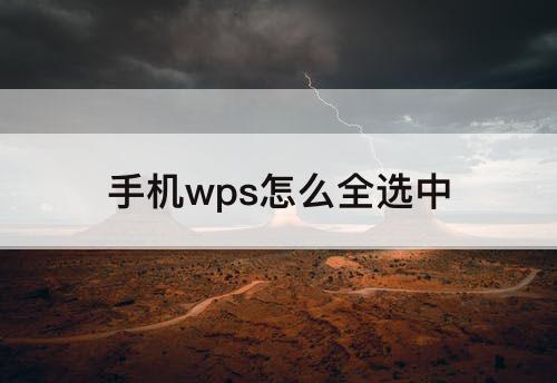 手机wps怎么全选中