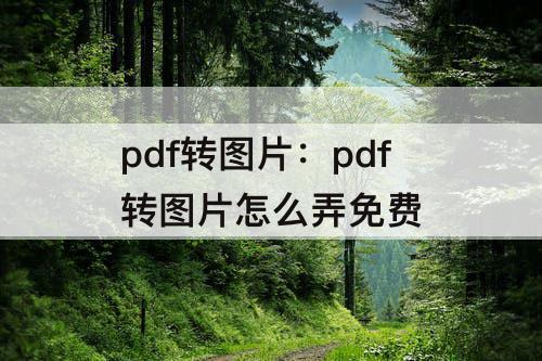 pdf转图片：pdf转图片怎么弄免费